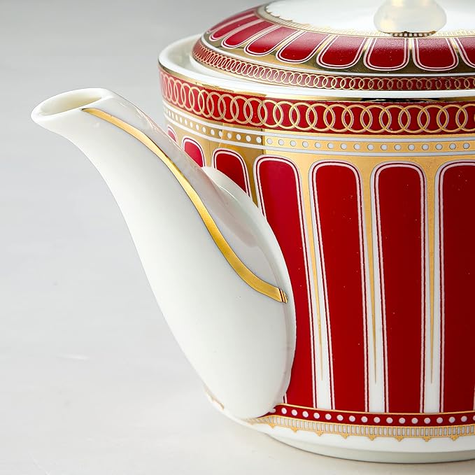 CWLWGO- Royal Teapot,European style Ceramic Tea Pot, Blooming & Loose Leaf Teapot - 24 Ounce,Not included Removable Stainless Steel Infuser.…