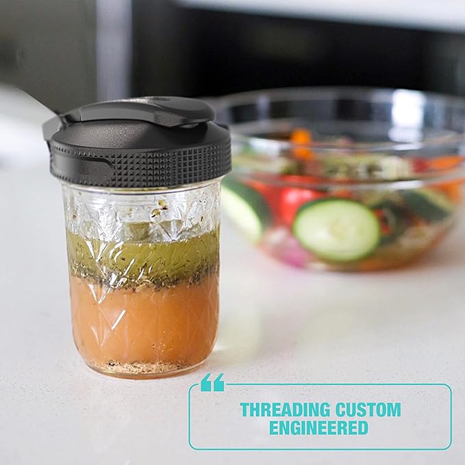 Masontops Multi Top - 2PK - Wide Mouth Mason Jar Lids with Pour Spout and Flip Cap – Sip, Pour, Store & More - Jar Not Included