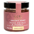 ORPHE Organic Honey with Rose Petals – Clean Simple Natural Sweetener for Coffee, Tea, Matcha and Breakfast, Unheated & Creamed 9oz Glass Jar