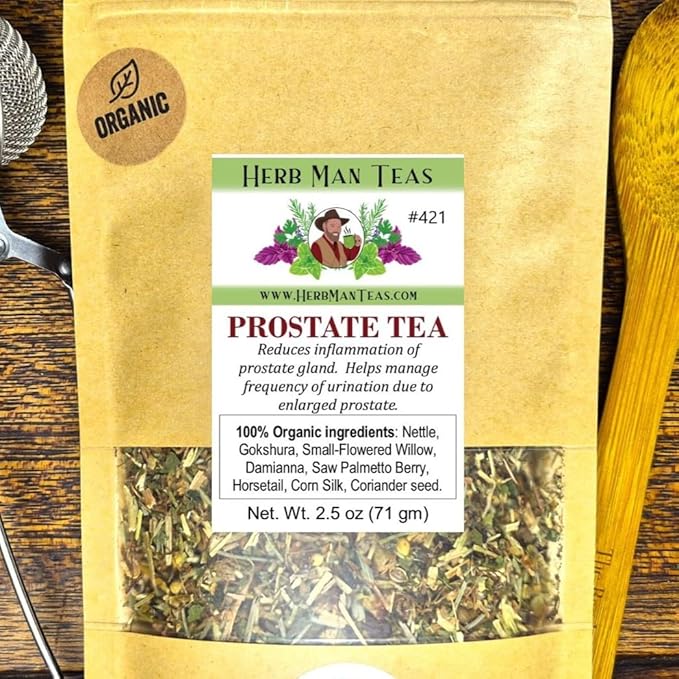 PROSTATE TEA – Supports Prostate Comfort & Healthy Urinary Flow – Organic Herbal Loose Leaf Blend – Formulated by Master Herbalist – Non-GMO, No Additives