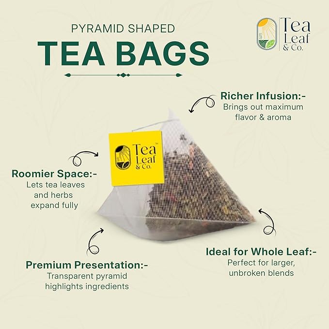 Tealeaf & Co. Pure Mint Herbal Tea Bags Blended with Fresh Herbs - Spearmint & Peppermint Tea - Contains Low Caffeine - Gluten Free - 100 Teabags (7.055oz/200gm)