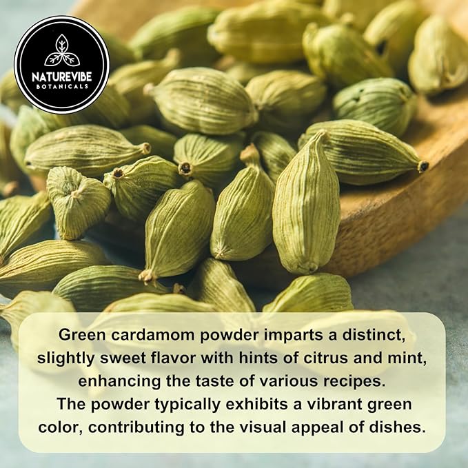 Naturevibe Botanicals Green Cardamom Ground (Elaichi Powder), 3.5 ounces | Non-GMO and Gluten Free | Helps Digestion | Indian Spice