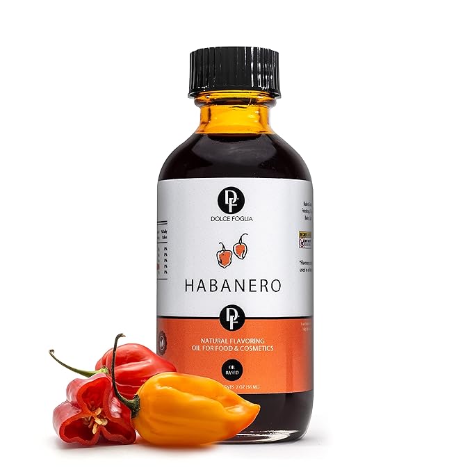 Dolce Flav Natural Habanero Extract – 8 Ounce Oil-Soluble Kosher, Sugar-Free, Concentrated Spicy Habanero Flavoring for Savory Dishes, Sauces & Confections