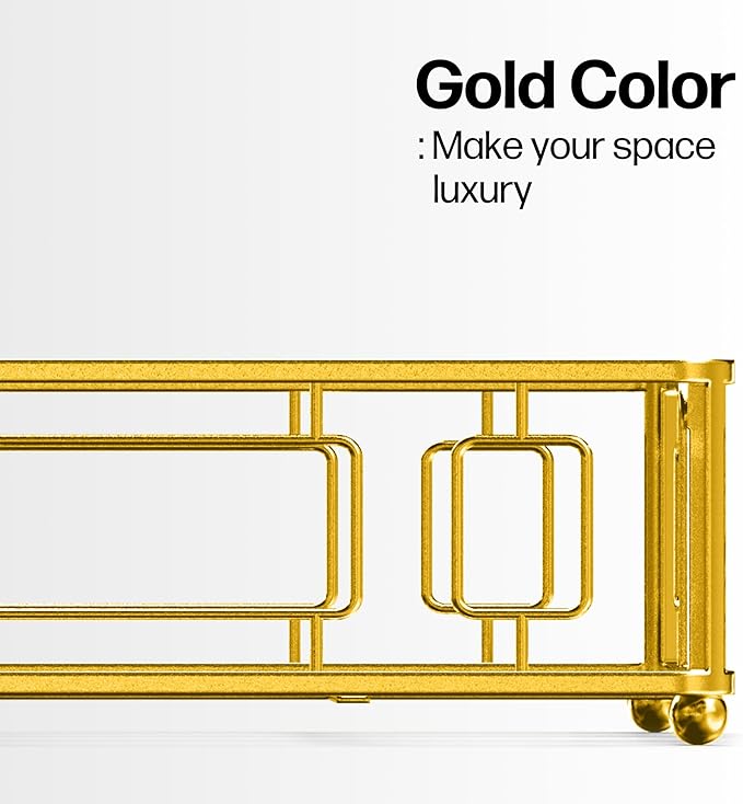 Guest Towel Holder Tray for Bathroom – Gold Napkin Holder for Disposable Paper Hand Towels, Vanity Countertop Hand Towel Organizer, Modern Bathroom Accessory for Guest Napkins