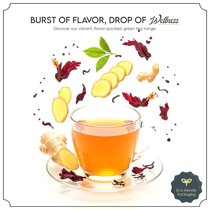 Tea Leaf & Co. Joyful 3 Pack Premium Tea Git Combo Box - Contains Sweet Hibiscus, English Breakfast Black & Turmeric Ginger Herbal Teas - Perfect for Premium Gifting (3Oz)