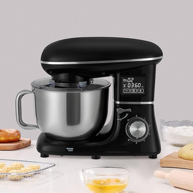 Stand Mixer, 6.5Qt 6+P Speed Household Stand Mixers Tilt-Head Food Mixer 1350W Kitchen Electric Mixer with Head-up Power Failure and Overheating Protection