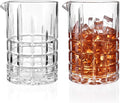 2 Pack Cocktail Mixing Glass, 18.5oz Crystal Mixing Glass, Thick Bottom Bar Stirring Pitcher for Whiskey Manhattan Martini