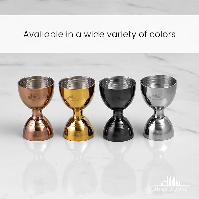 A Bar Above Premium Bell Jigger, 304 Stainless Steel Double Cocktail Jigger with 10 Internal Measurements, Heavy Duty Professional Tool for Bartending, Antique Copper Finish, Ergonomic Design, 1 Pack