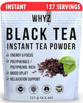 WHYZ Instant Black Tea Powder, 4.5 oz, Unsweetened Iced Tea Concentrate from Real Black Tea Leaves, Instant Powder for Hot & Cold Drinks, Powdered & Unsweet Tea 127 Servings
