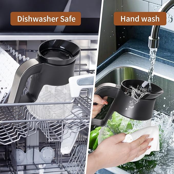 10 Cup Coffee Pot Replacement for Ninja Coffee Maker CM401 CP301 CFP101 CFP301 CP307 Glass Coffee Pot Replacement with Brewing Lid, Stainless Steel Metal Handle