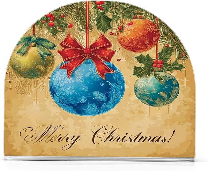 Retro Christmas Tree Napkin Holder for Table Paper Cocktail Napkin Holders for Kitchen Dinning Acrylic Dinner Napkin Dispenser for Dinner Home Decor Bar 2 Pack