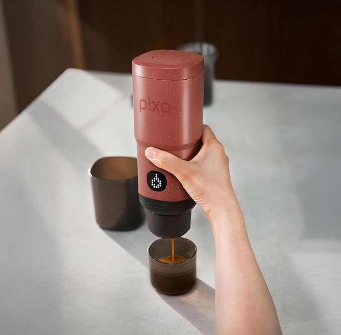 WACACO Coffee Machine Electric & Portable, With 4 Coffee Types & Fast Heat-Up, 9000mAh Battery Up to 5 Cups, 20 Bar Portable Espresso Maker For Ground Coffee & NS Capsule (Tuscan Red)