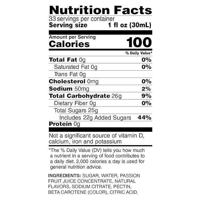 Monin - Passion Fruit Purée | Premium Purée for Cocktails, Smoothies & More | Clean Label with No Artificial Flavors, No Artificial Preservatives (Plastic Bottle, 1 Liter)