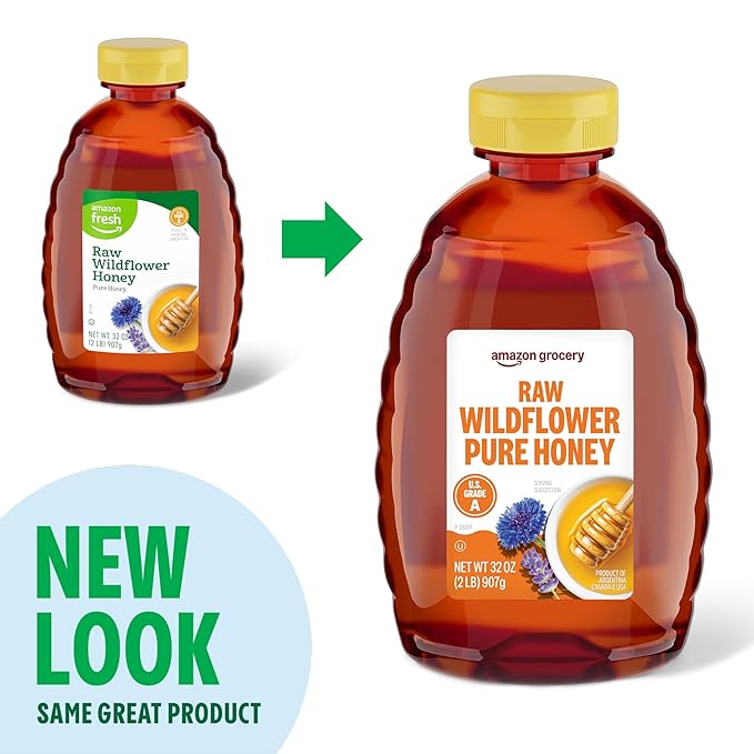 Amazon Grocery, Raw Wildflower Honey, 2 Lb (Previously Amazon Fresh, Packaging May Vary)