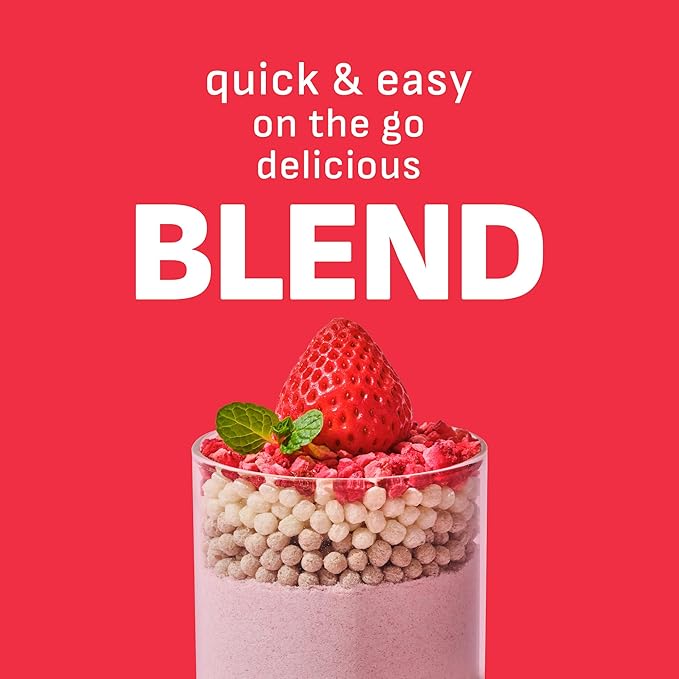 Strawberry Protein Shake, With Crunchy Protein Balls, Protein Smoothie Powder - 19g Protein, Low Sugar, Keto-Friendly Meal Replacement Shake, 22.22oz, 14 Servings, 14 Servings (1 X 22.22oz)