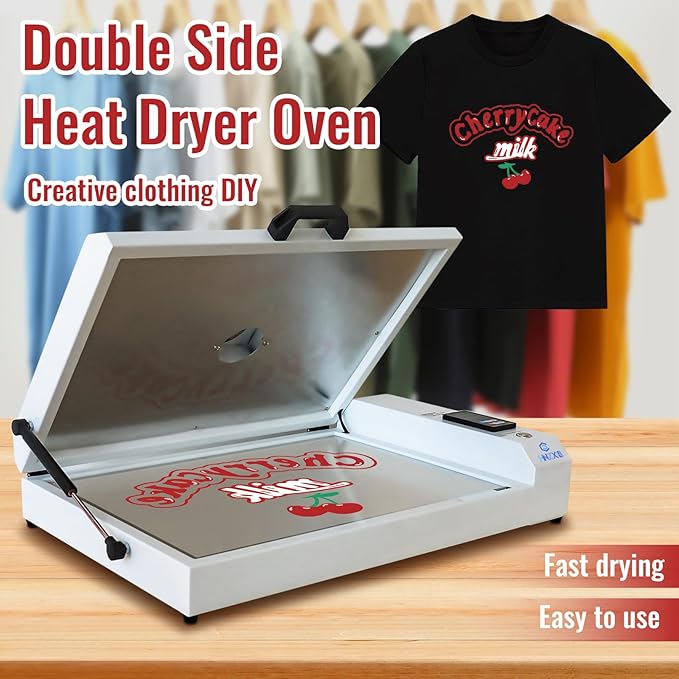 𝐔𝐩𝐠𝐫𝐚𝐝𝐞𝐝 DTF Oven Dryer Dual-Side Heating – Professional Curing Oven for A3/A4 DTF Printing | Even Heating, Fast Drying & Vibrant Results,13.4" x 19.3"