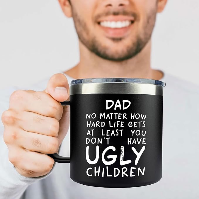 Christmas Gifts for Dad, Men - Gifts for Dad from Daughter, Son - Dads Birthday Gift Ideas, Happy Birthday gifts for Dads, Fathers - Best Dad Ever Gift, Present for dads - 14 Oz dad Mug