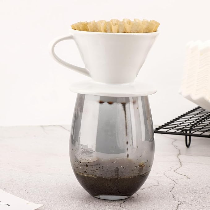 EUSOAR 1-2 Cup Unbleached Coffee Filters, Pack of 200 Disposable Natural Brown Paper Basket Filters, for Small Basket Style Single Pour Over and Drip Coffee Makers, for Home Commercial