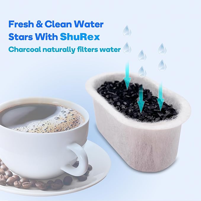 12 Pack Replacement Activated Charcoal Water Filter Cartridges for Beautiful 14-cup Programmable Drip Coffee Maker, Premium Water Filtration Pods Compatible with Drew Barrymore coffee makers