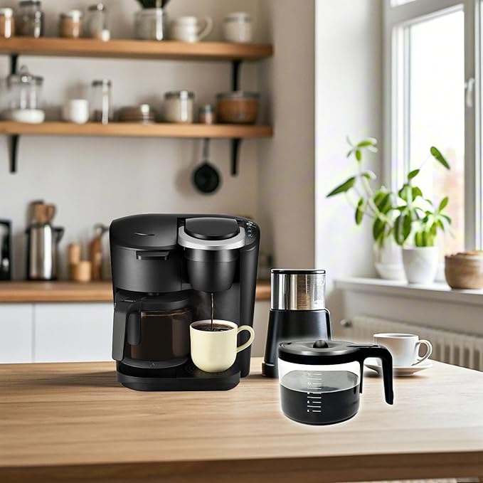 12 Cups Coffee Pot Replacement Compatible for KEURIG K-DUO Essentials 12 Cups Coffee Machine 5000 &5500 and K-DUO G2 K5600 (NOT Compatible with K-Duo 5100 Model) Black Handle