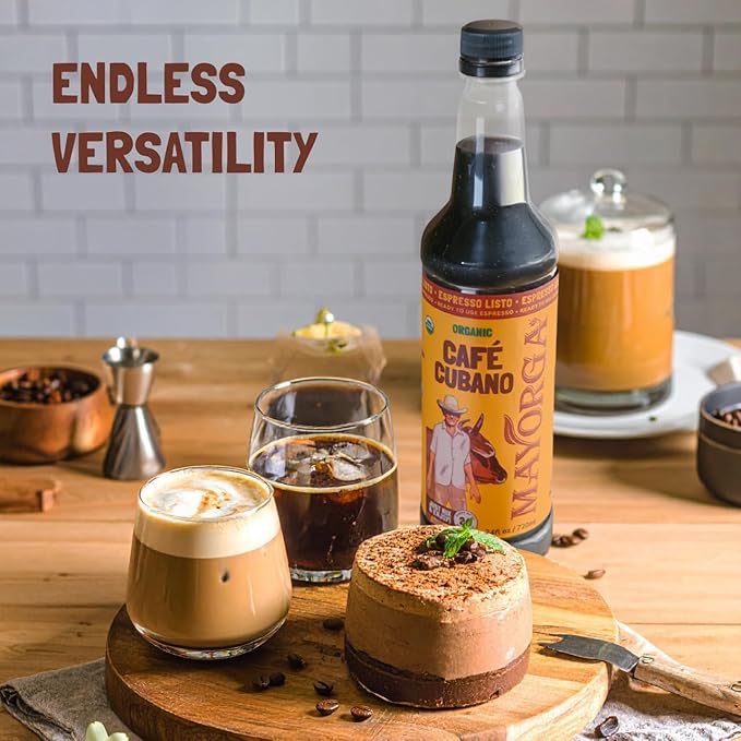 Mayorga Espresso Listo Concentrate Coffee, Organic Espresso Ready-to-Drink Coffee, 24 Servings Bottle, Bold Smooth Flavor, Cold Brew Style, Barista-Quality, Sustainably Sourced - 24.35 fl oz