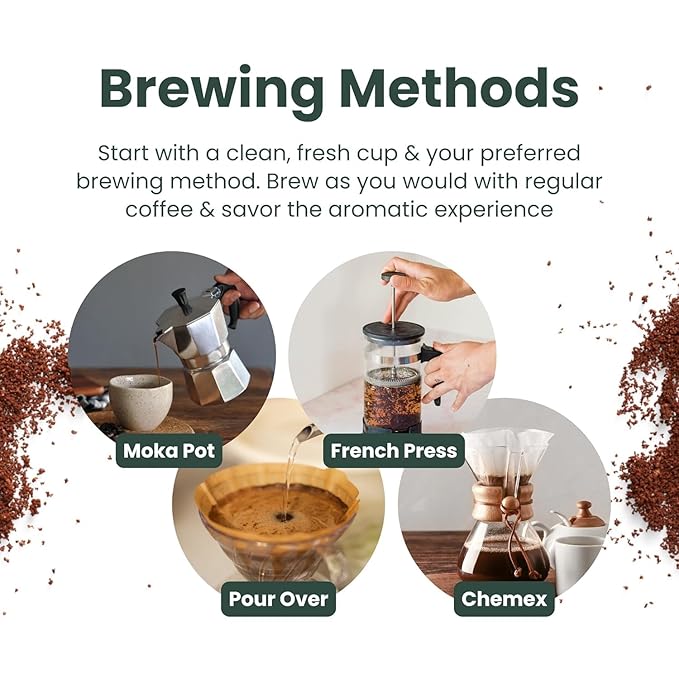 Kalba Organic Mushroom Coffee Grounds, Medium Roast 10 oz | Arabica Coffee with Lion's mane, Chaga, Turkey Tail, & Nigella Seed for Energy Boost & Immunity