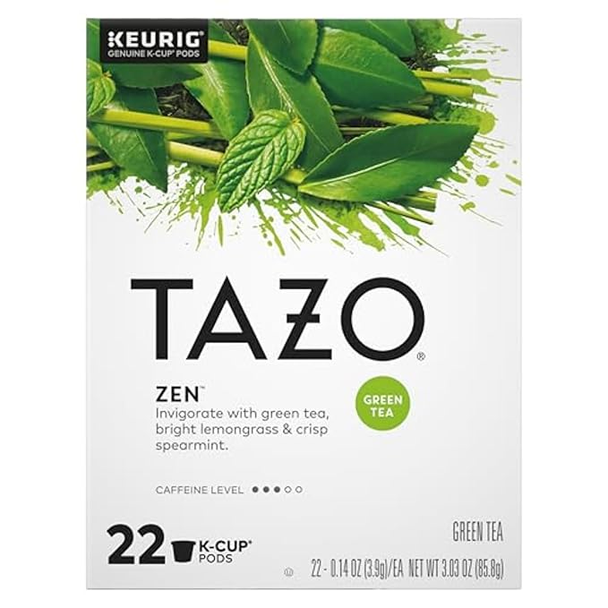 TAZO Zen Green Tea K-Cups, Green Tea Zen for Health and Wellness, 22 Pods (Pack of 2)