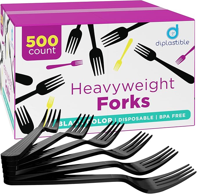 Plastic Forks Heavy Duty - Forks Plastic Disposable Utensils - Cutlery For Parties, Celebrations And Events Pack Of 500