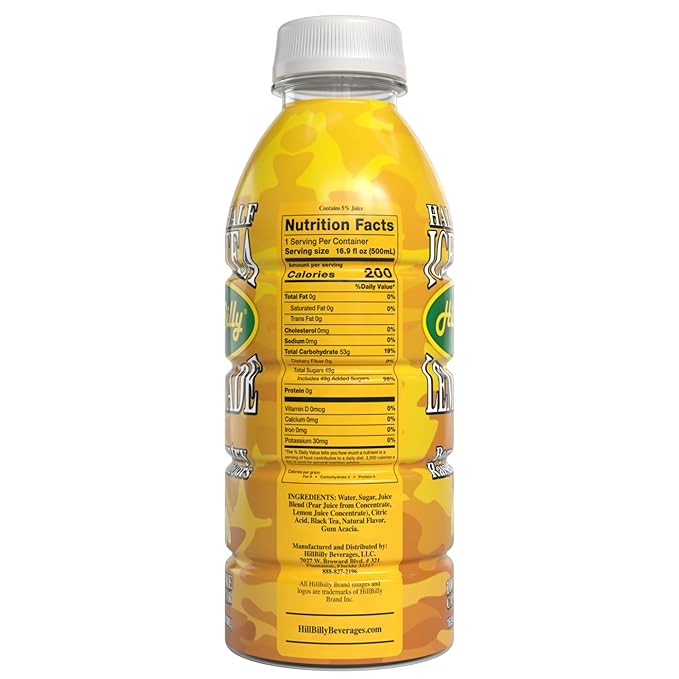 HillBilly Iced Teas and Lemonades, Riega Snacks (12 Count, Half & Half Lemonade & Iced Tea)