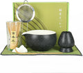 Matcha Whisk Set, Ceramic Matcha Bowl with Spout, Bamboo Whisk, Scoop, Sifter, Holder, Tea Towel, 7-Piece Matcha Kit for Making Breakfast/Latte