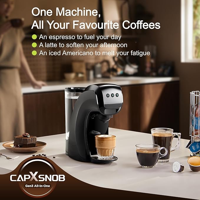 Warriors1 Coffee Maker for Keurig K Cup pod, Espresso Machine for Nespresso Original, Dolce Gusto Pods, Ground Coffee, Coffee Machine for kitchens, apartments, dorms, RVs & camping, 28 oz Reservoir