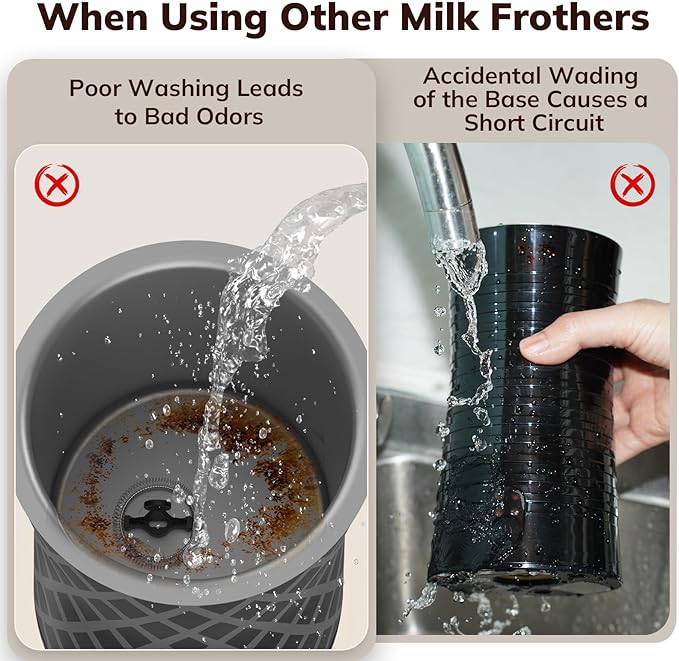 Electric Milk Frother and Steamer, 16.9oz/500ml Milk Steamer and Frother for Latte, Dishwasher Safe, BPA Free, 4 Functions, Enjoy Perfect Milk Froth in 2 Min