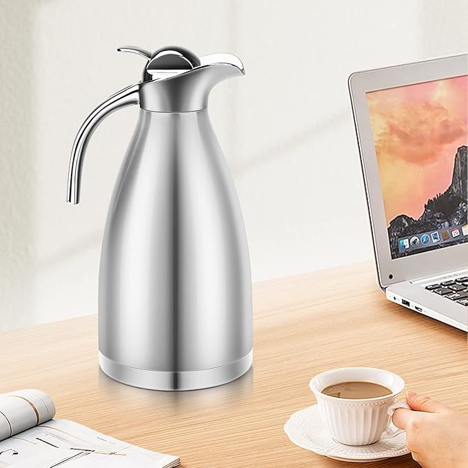70oz Thermal Coffee Carafe Insulated Coffee Thermos Urn, Stainless Steel Coffee Carafes For Keeping Hot, Double Walled Insulated Vacuum Flask Pot, Tea Water Coffee Hot Beverage Airpot Dispenser