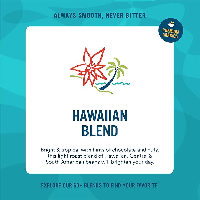 Cameron's Coffee Single Serve Pods, 10% Hawaiian Coffee Blend, 12 Count (Pack of 6)