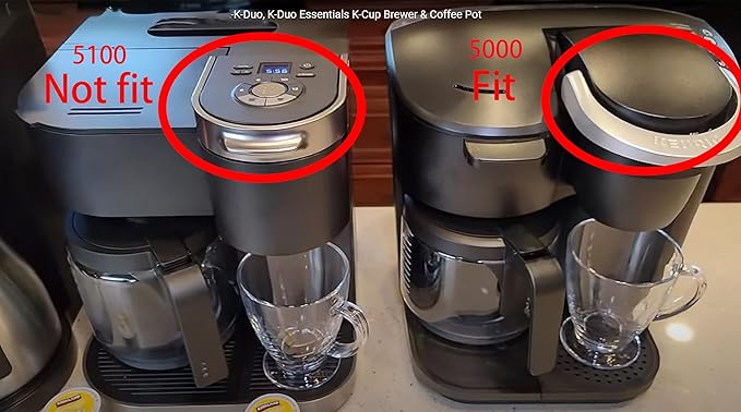 12 Cups Coffee Pot Replacement Compatible for KEURIG K-DUO Essentials 12 Cups Coffee Machine 5000 &5500 and K-DUO G2 K5600 (NOT Compatible with K-Duo 5100 Model) Black Handle