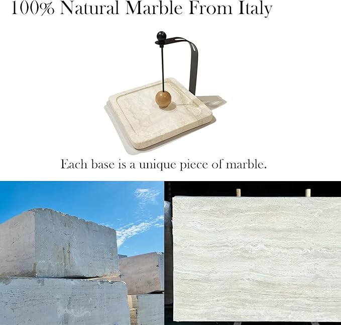 Handcrafted Italian Travertine Marble Napkin Holder for Paper Napkins (5-7"), Ideal for Cocktails, Restaurants, Bars & Modern Home Decor