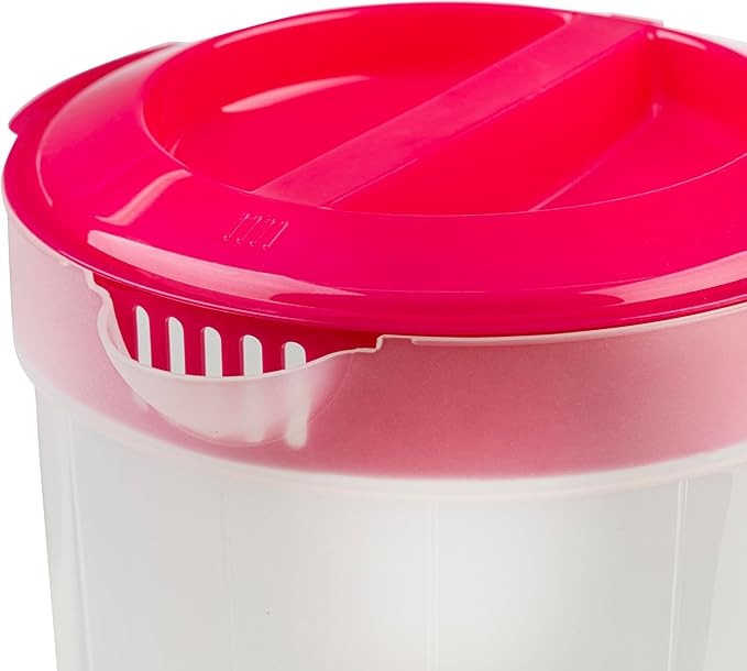 2-Pack 1-Gallon Plastic Pitchers with Lids – Iced Tea Pitchers with Twist Cover BPA-Free, Dishwasher & Freezer Safe, Ideal for Water, Juice & Fridge Storage