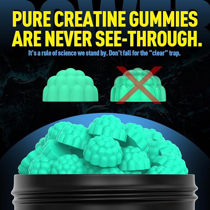 Creatine Monohydrate Gummies for Men & Women,5000MG Creatine Gummy Sugar Free. Boost Focus,Strength, and Endurance, Anti-Melting Formula, Vegan, Gluten-Free, Non-GMO,(Blueberry 90 ct)