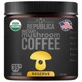 La Republica Founders Reserve Instant Mushroom Coffee Organic (35 Servings), Full Fruiting Bodies, 50% More Shrooms, Small Batch