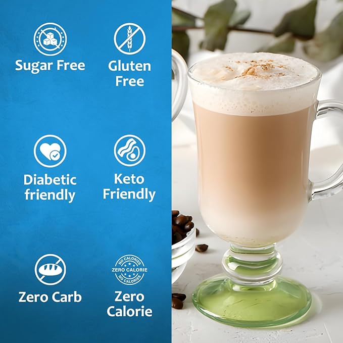 Syruvia Sugar Free Coffee Syrup, Almond Flavored Syrup for Drinks, Lattes, and Desserts – 25.4 fl oz