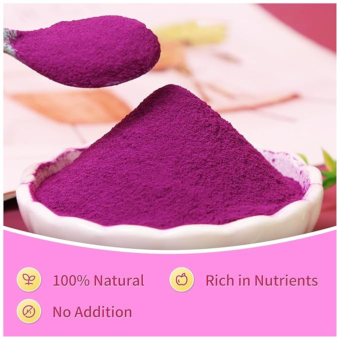 GaoGaoFen Purple Sweet Potato Powder,12.3oz/350g,No Additives,Natural Food Coloring for Baking,Drinks,Smoothies