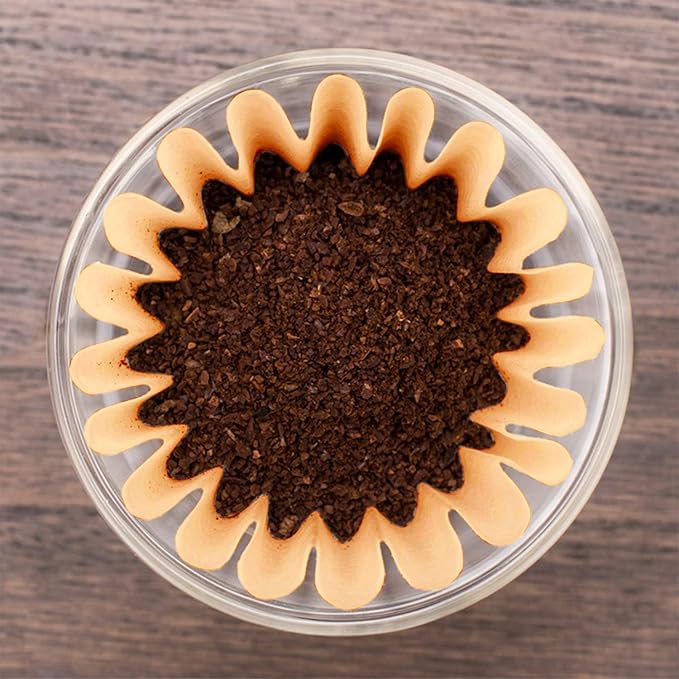 EUSOAR 1-4 Cup Disposable Coffee Filters, 100 count Filter Replacement, Natural Brown Unbleached, fit small Basket Style Single Serve Coffee Makers, for Home Office Use Pour Over and Drip Coffee Maker