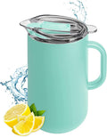 Served Premium Insulated Pitcher (2L/66oz) - Double Walled, Copper Lined Stainless Steel Pitcher with Lid - Vacuum Insulated Carafe for Hot Coffee, Tea, Iced Drinks, Water, Cocktails, and More
