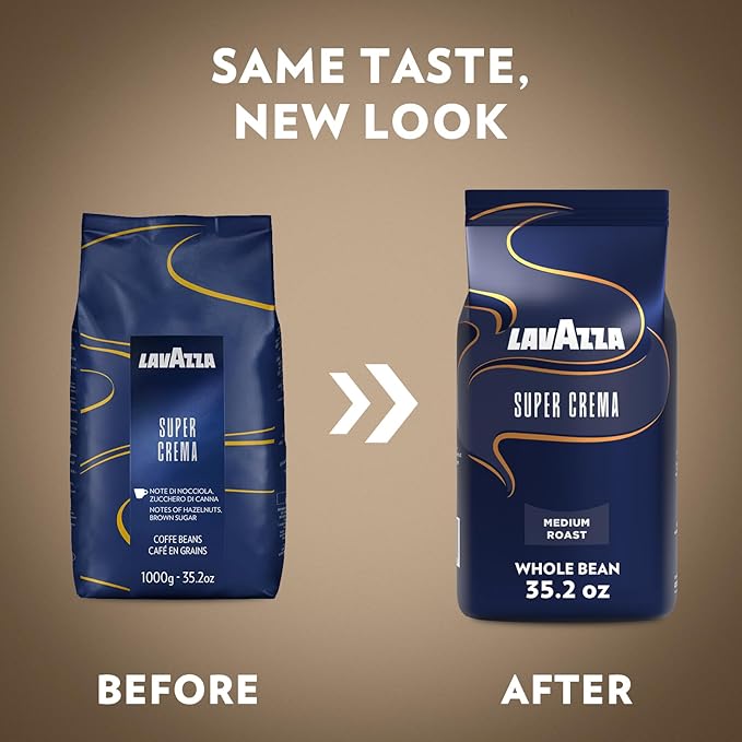 Lavazza Italian "Super Crema" Espresso Whole Bean Value Pack (3 x 2.2 lb bags)