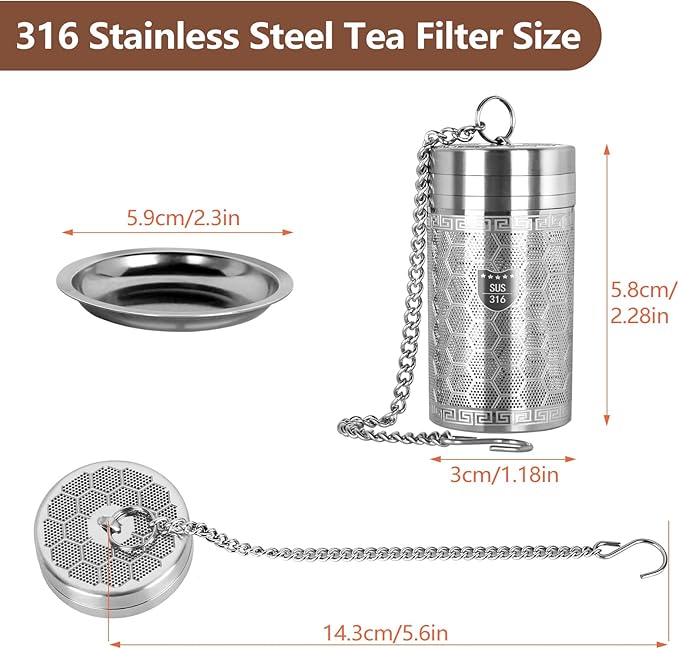 316 Stainless Steel Tea Strainer for Loose Leaf Tea (1, Small)