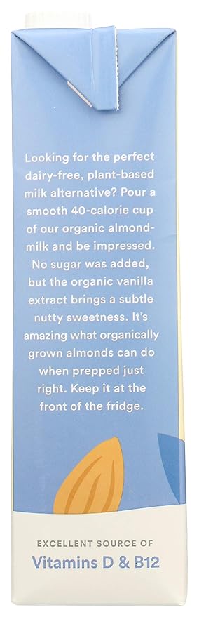 365 by Whole Foods Market, Organic Unsweetened Vanilla Almond Milk, 32 Fl Oz (Pack of 2)