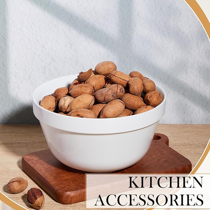 1 Pieces Ceramic 1.6qt Pudding Basins White 8 Inch Christmas Pudding Mold Bowls for Steaming Ovenproof Durable and Sturdy Porcelain Steamed Plum Puddings Bowl Basin, Easy to Clean