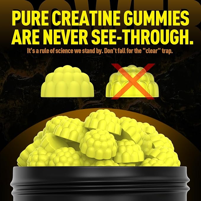 Creatine Monohydrate Gummies for Men & Women - 5,000mg Sugar-Free Creatine Supplement - Exclusive Soft Texture Technology, Non-GMO, (Pineapple - 90 Ct)