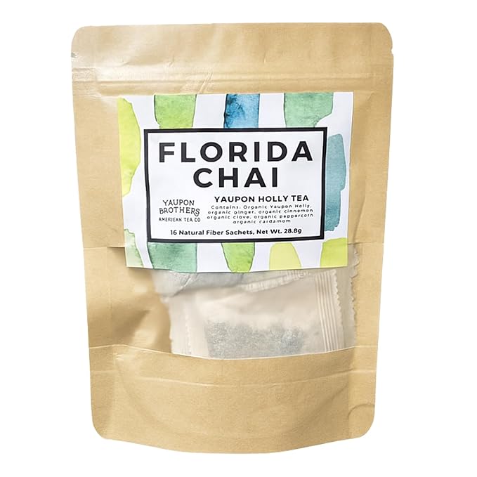Yaupon Brothers Chai Yaupon Tea - 16 Eco-Friendly Yaupon Chai Tea Bags Crafted from Organic Ingredients & Antioxidant Rich Yaupon Tea Leaves - Perfect Concentrate Substitute