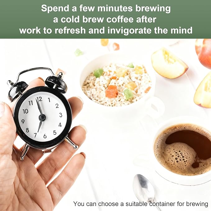 Numola Cold Brew Coffee Maker, 3 Brew Sizes with 16oz Stainless Steel Cup, Vacuum Self-Cleaning Coffee Machine with Removable Coffee Filter for Home Travelling Camping